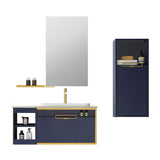 Wholesale Good Price Laundry wall mounted Bathroom cabinet Waterproof Plywood navy blue Bathroom Furniture Customized Cabinet With Smart Mirror