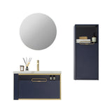 Wholesale Good Price Laundry wall mounted Bathroom cabinet Waterproof Plywood navy blue Bathroom Furniture Customized Cabinet With Smart Mirror