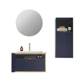 Wholesale Good Price Laundry wall mounted Bathroom cabinet Waterproof Plywood navy blue Bathroom Furniture Customized Cabinet With Smart Mirror