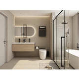 Minimalist wood grain color wall mounted bathroom cabinet