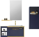 Wholesale Good Price Laundry wall mounted Bathroom cabinet Waterproof Plywood navy blue Bathroom Furniture Customized Cabinet With Smart Mirror