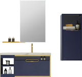 Wholesale Good Price Laundry wall mounted Bathroom cabinet Waterproof Plywood navy blue Bathroom Furniture Customized Cabinet With Smart Mirror