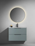 Modern Wall Mounted plywood and sink combo bathroom vanity，and LED 70CM large mirror Suitable for high-end new home modification