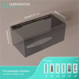 QUEENSWOOD Acrylic Storage Shelf 30cm 45cm with Tissue Box Clear Material Home Organizer