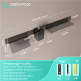 QUEENSWOOD Drill hole bathroom shelf aluminum bathroom rack toilet storage rack bottle jar toilet kitchen shelf hang on the wall