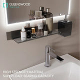 QUEENSWOOD Drill hole Bathroom shelf aluminum bathroom rack toilet storage rack toilet kitchen shelf hang