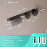 QUEENSWOOD Drill hole bathroom shelf aluminum bathroom rack toilet storage rack bottle jar toilet kitchen shelf hang on the wall