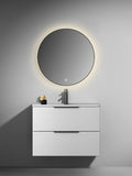 Modern Wall Mounted plywood and sink combo bathroom vanity，and LED 70CM large mirror Suitable for high-end new home modification